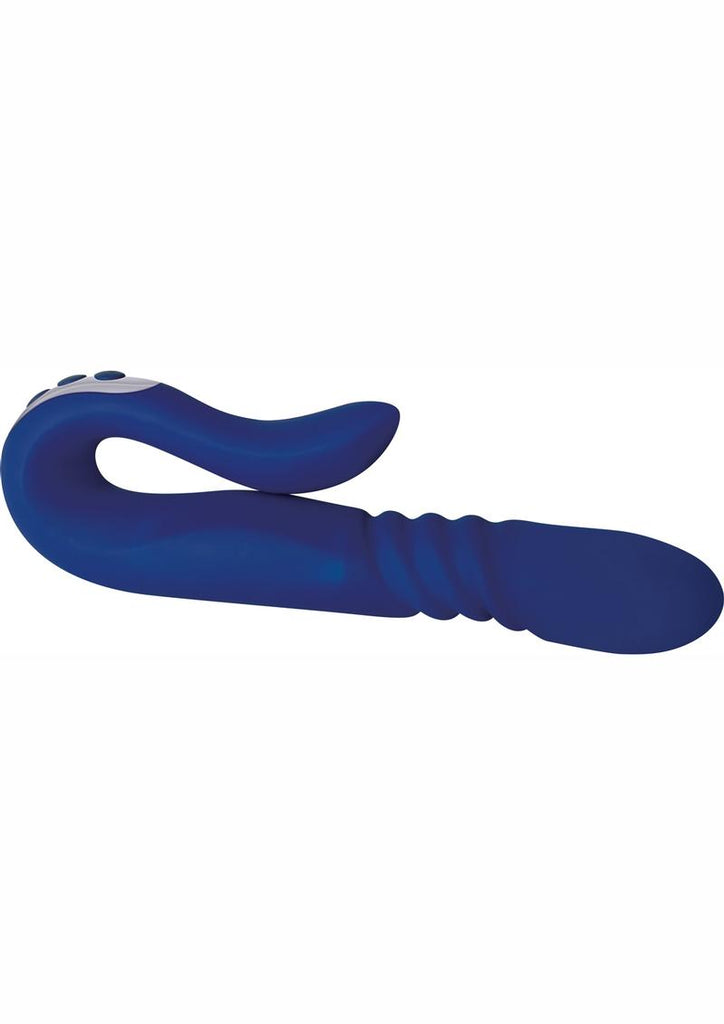 Adam and Eve - Eve's Deluxe Thruster Rechargeable Silicone Vibrator - Blue