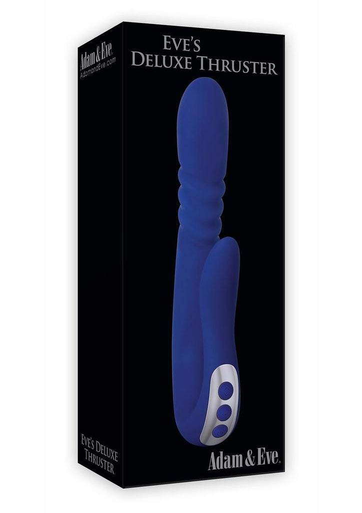 Adam and Eve - Eve's Deluxe Thruster Rechargeable Silicone Vibrator - Blue