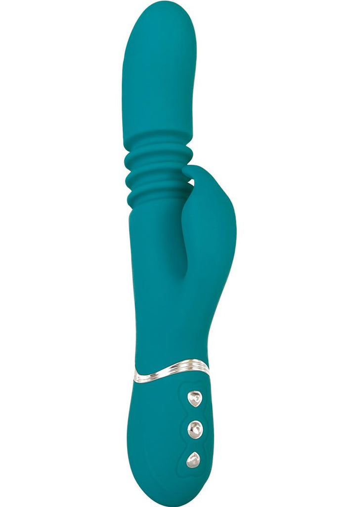 Adam and Eve - Eve's Rechargeable Silicone Thrusting Rabbit Vibrator - Green