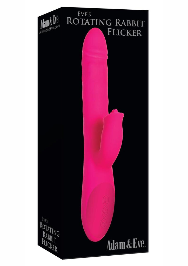 Adam and Eve - Eve's Rotating Rabbit Flicker Rechargeable Silicone Dual Stimulating Rabbit Vibrator - Pink