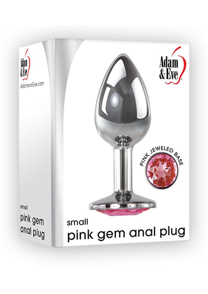 Adam and Eve Pink Gem Aluminum Anal Plug - Metal/Pink - Small