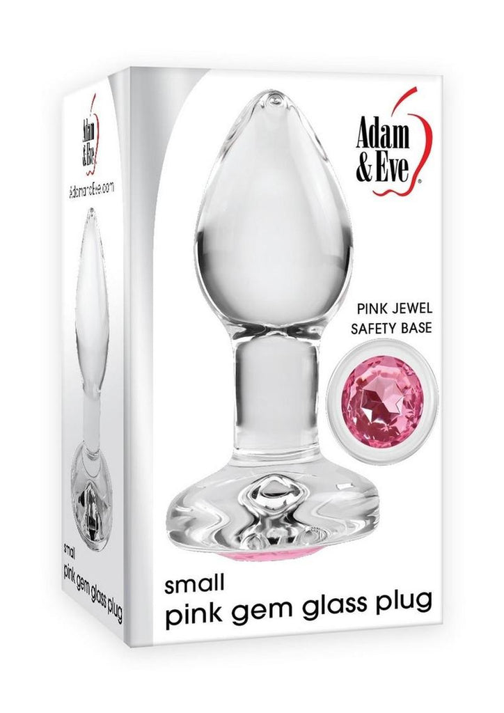 Adam and Eve Pink Gem Glass Plug - Pink - Small