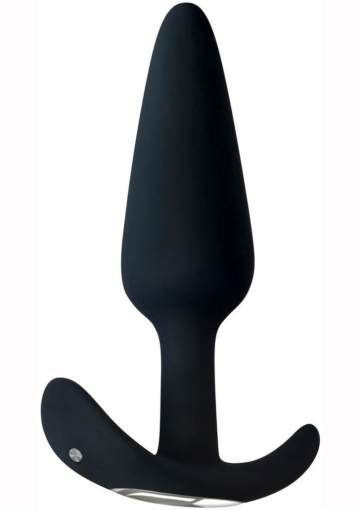 Adam and Eve 's Rechargeable Vibrating Silicone Anal Plug - Black