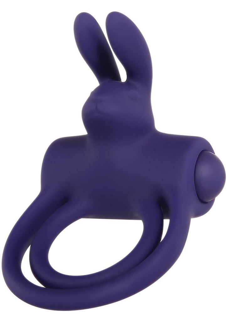 Adam and Eve 's Silicone Rechargeable Rabbit Ring - Purple