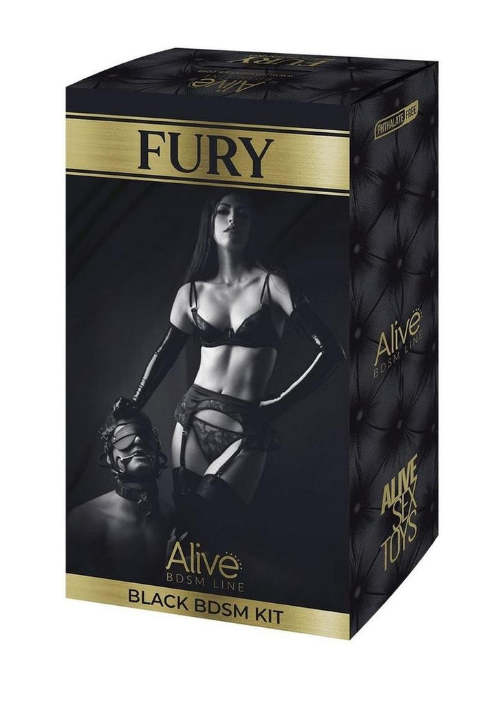 Alive Fury BDSM Kit - Black - 10 Piece