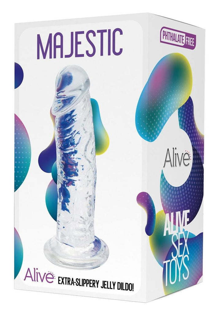 Alive Majestic Jelly Dildo - Clear - 5.8in