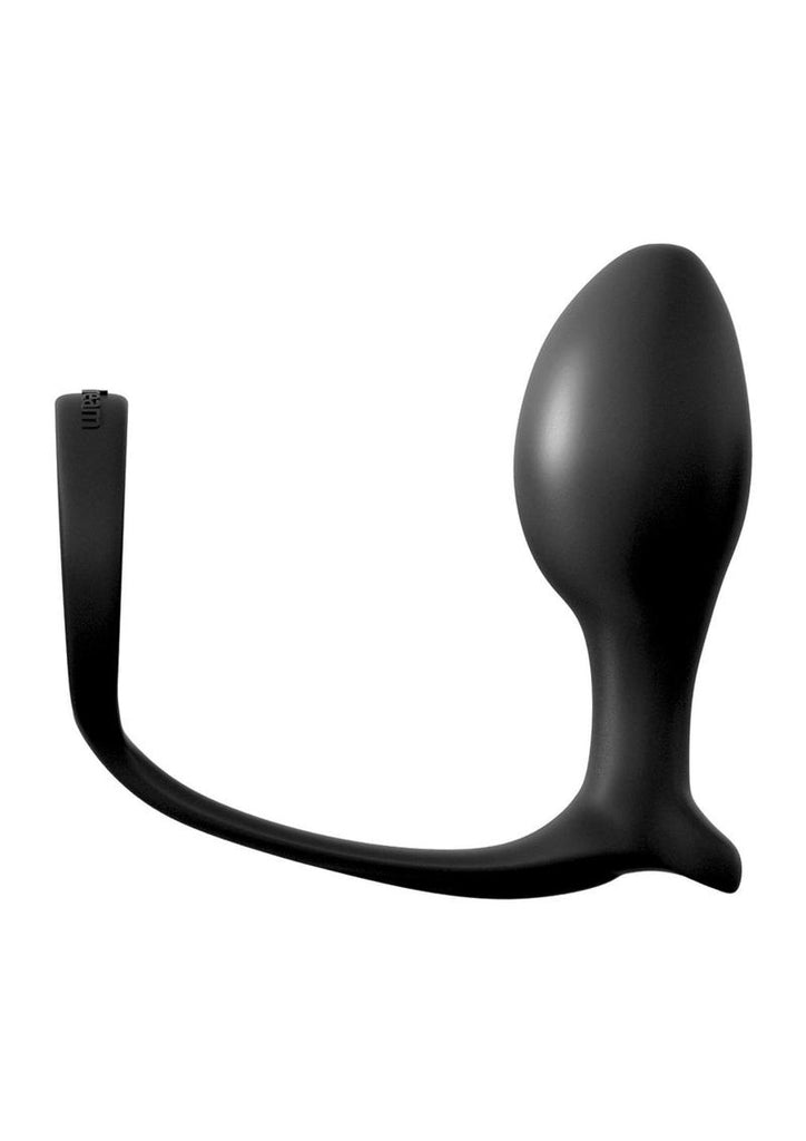 Anal Fantasy Collection Ass-Gasm Cockring Beginners Silicone Plug Slim - Black - 4in