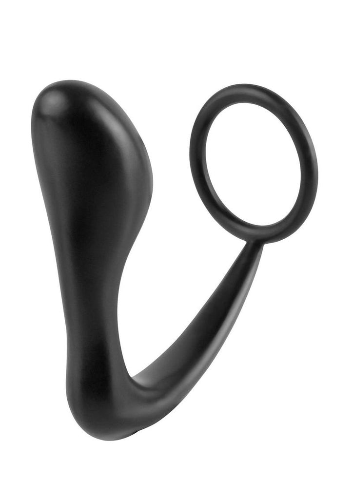 Anal Fantasy Collection Ass-Gasm Cockring Plug - Black - 4in