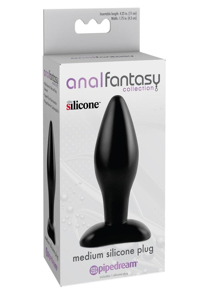 Anal Fantasy Collection Medium Silicone Plug Kit - Black - Medium - 4.25in