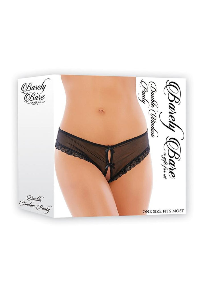 Barely Bare Double Window Panty - Black - One Size