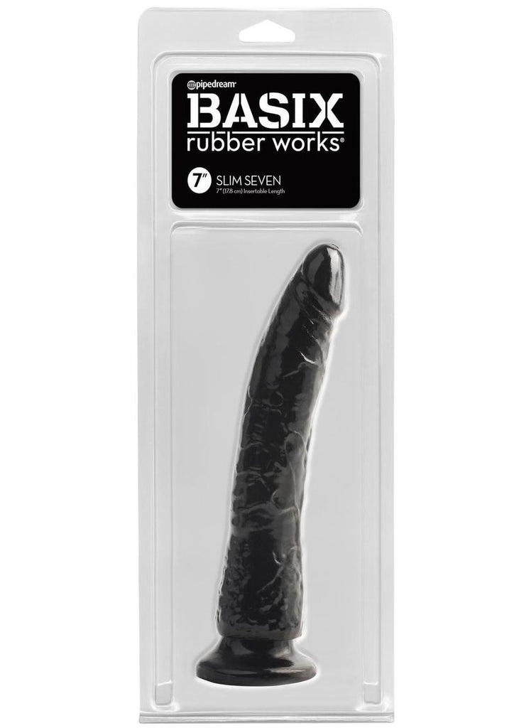 Basix Dong Slim 7 with Suction Cup - Black - 7in