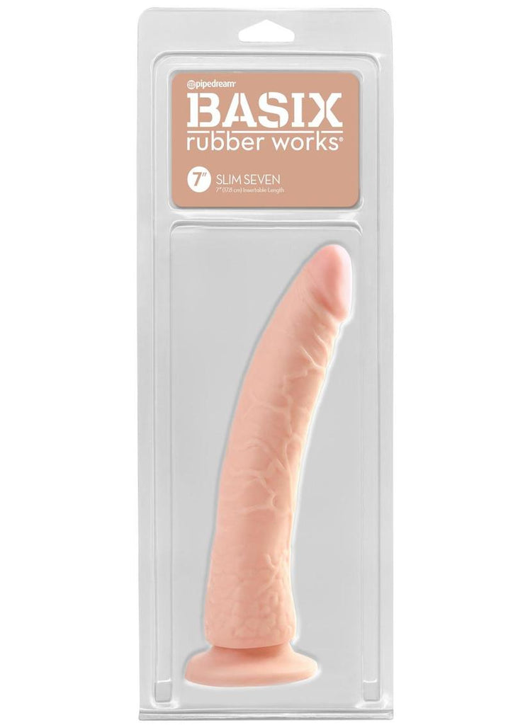Basix Dong Slim 7 with Suction Cup - Flesh - 7in