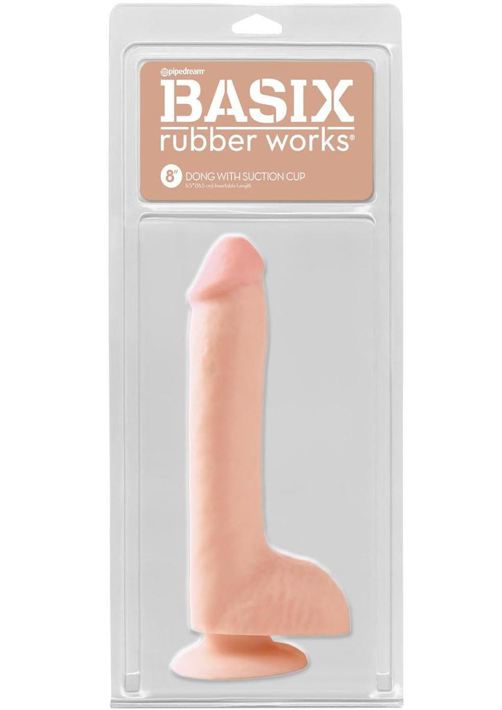 Basix Rubber Works Dong with Suction Cup - Flesh - 8in