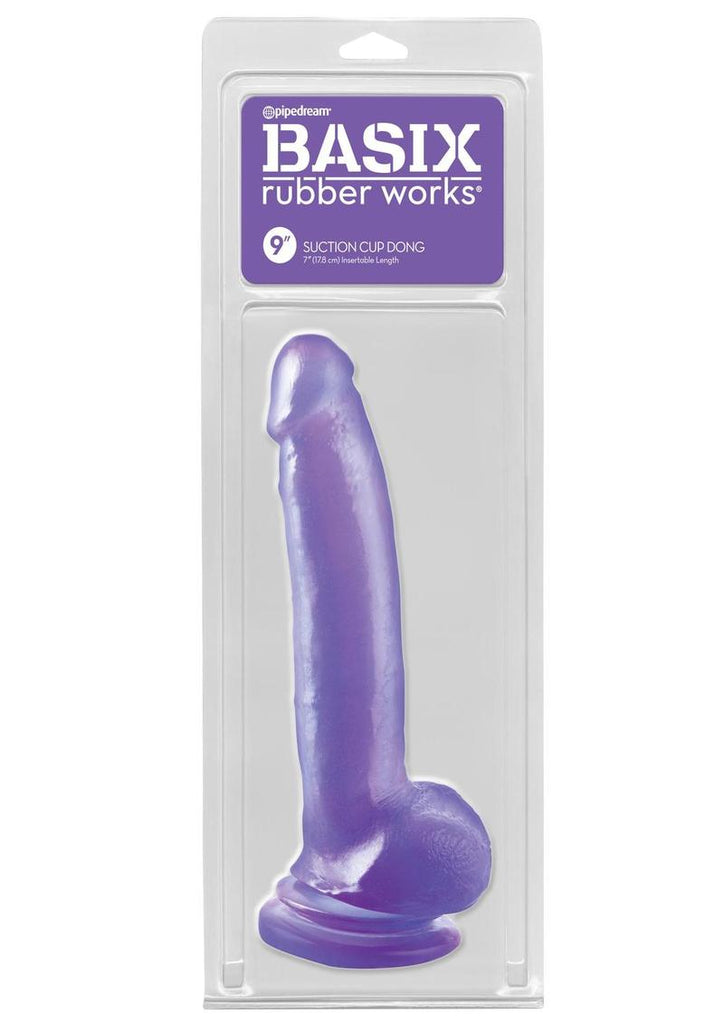 Basix Rubber Works Suction Cup Dong - Purple - 9in