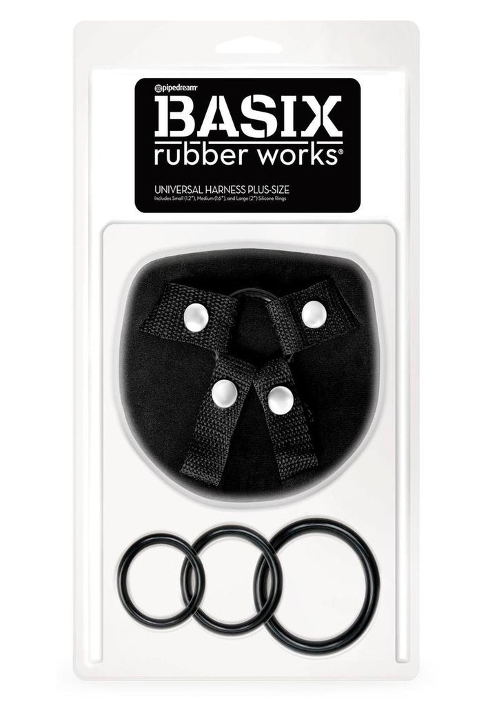 Basix Rubber Works Universal Harness - Black - Plus Size
