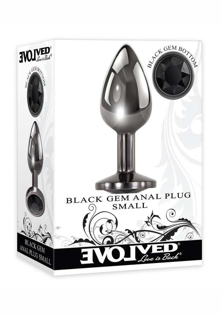 Black Gem Anal Plug - Black/Metal - Small