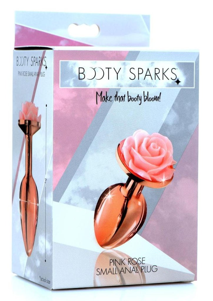 Booty Sparks Aluminum Anal Plug - Pink/Rose Gold - Small