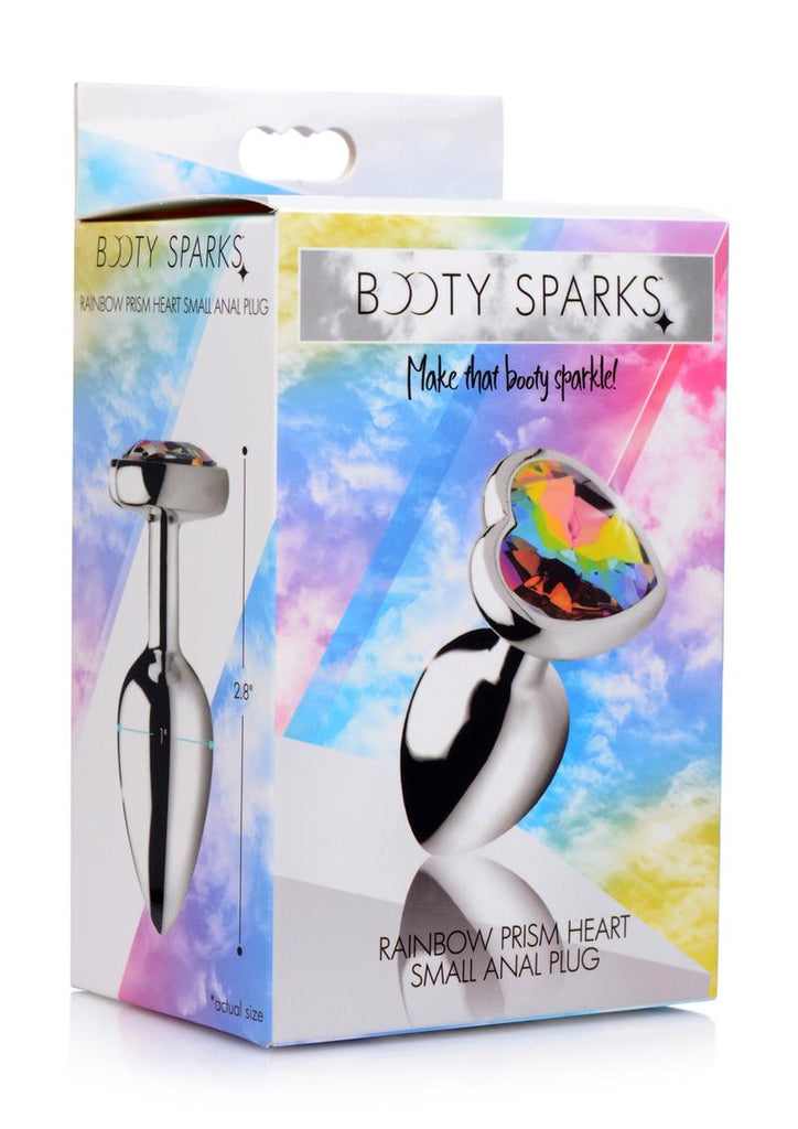 Booty Sparks Rainbow Prism Heart Anal Plug - Multicolor - Small