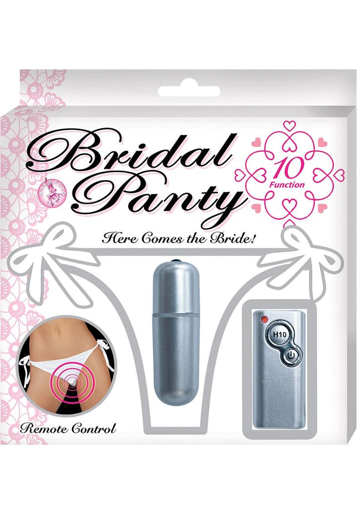 Bridal Panty with Bullet Panty Vibe - Silver/White - One Size