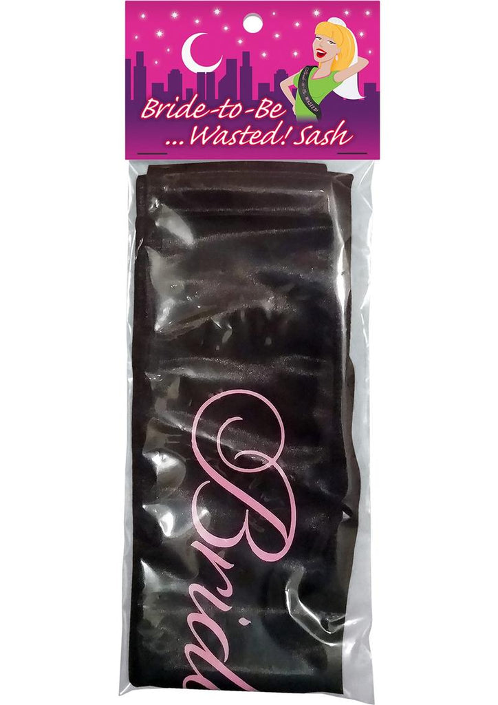 Bride-To-Be... Wasted! Sash - Black/Pink