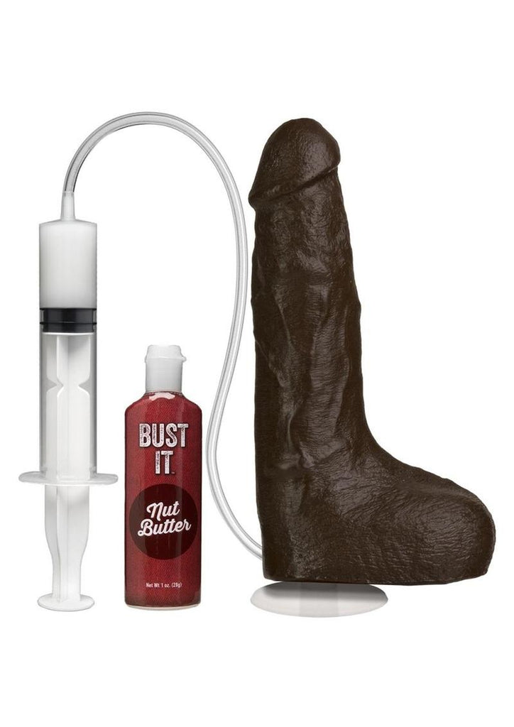 Bust It Squirting Dildo - Black/Chocolate - 8.5in
