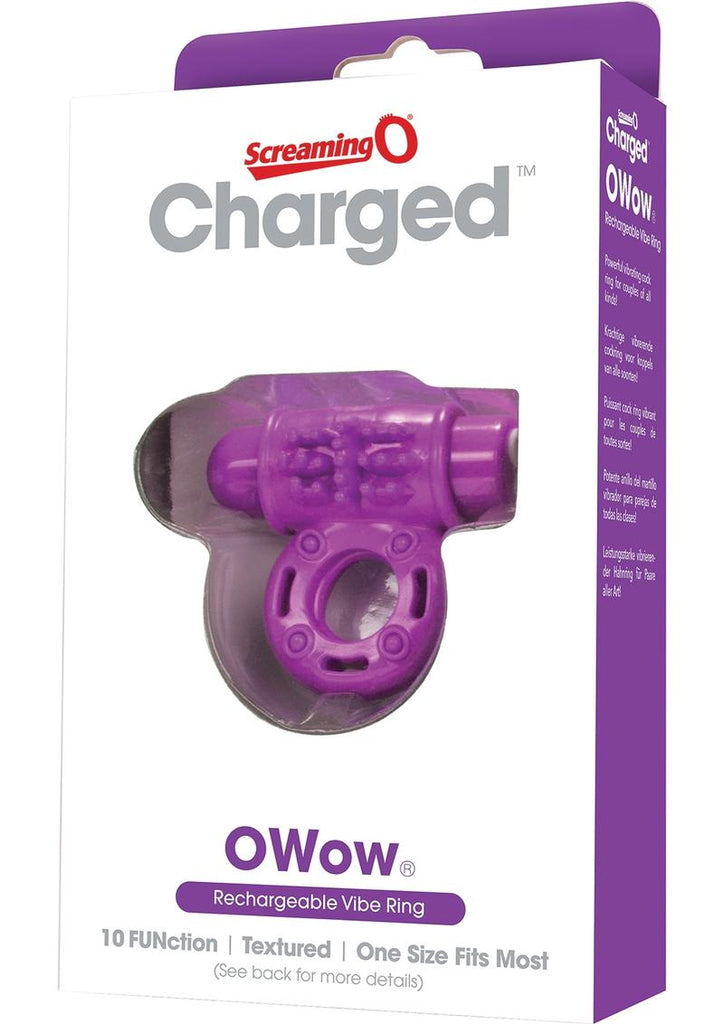 Charged OWOW Rechargeable Vibe Ring Waterproof - Purple