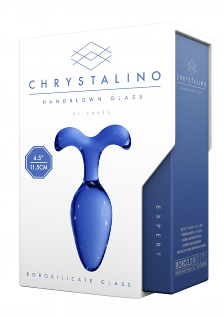 Chrystalino Expert Glass Butt Plug - Blue - 4.5in