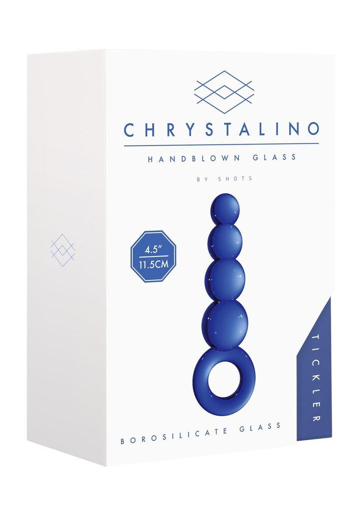 Chrystalino Tickler Glass Butt Plug - Blue - 4.5in