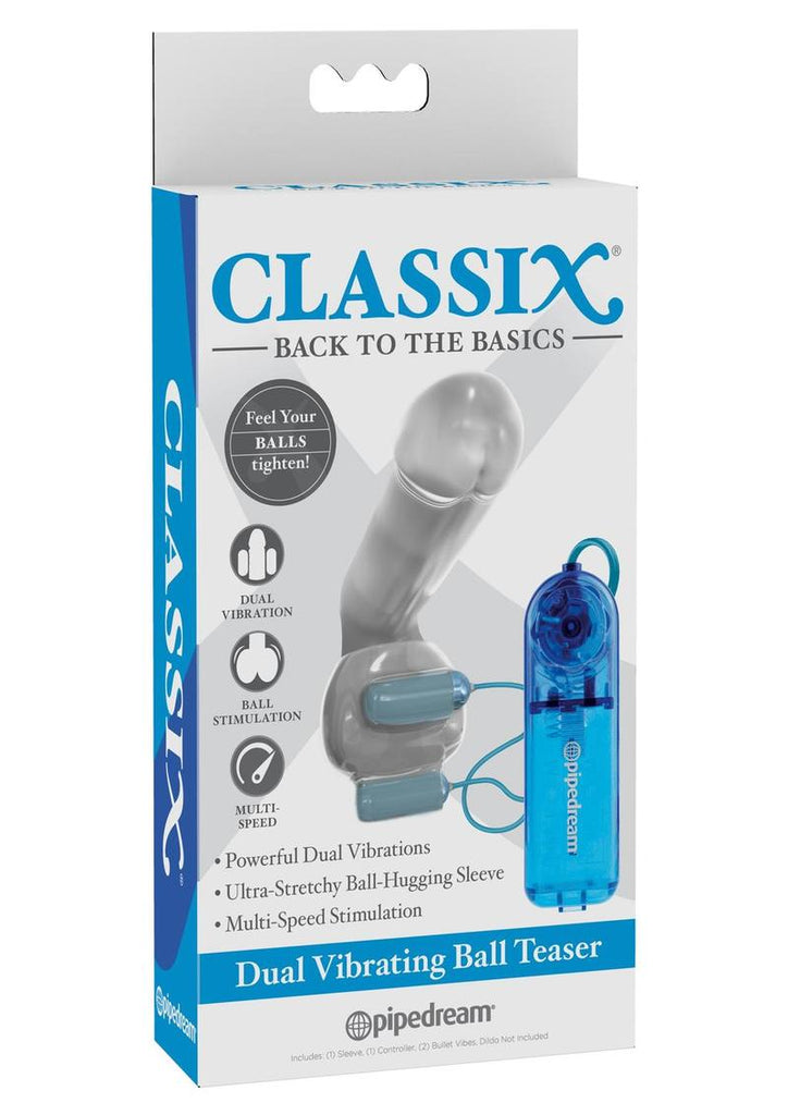 Classix Dual Vibrating Ball Teaser with Remote Control - Blue/Clear