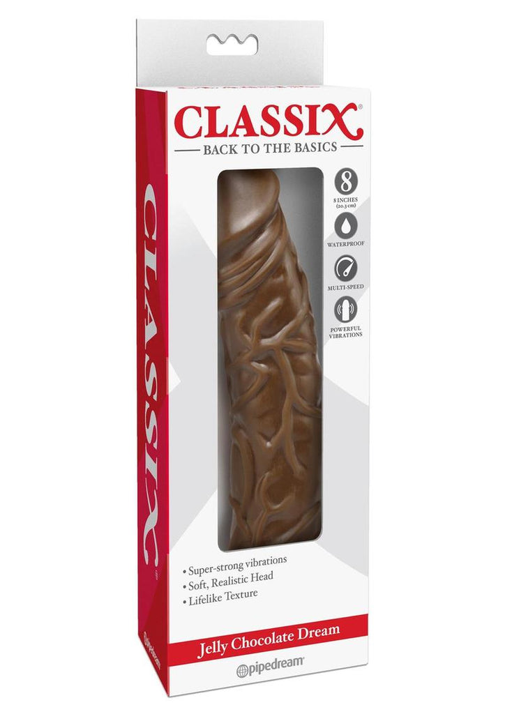 Classix Jelly Chocolate Dream No. 2 Realistic Vibrating Dildo - Brown/Chocolate - 8in