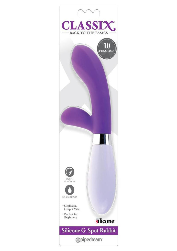 Classix Silicone G-Spot Rabbit Vibrator - Purple/White