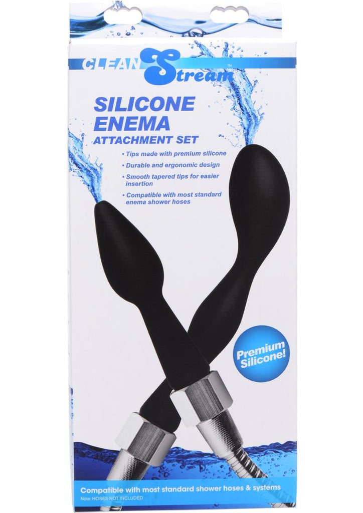 Cleanstream Silicone Enema Attachment - Black - Set