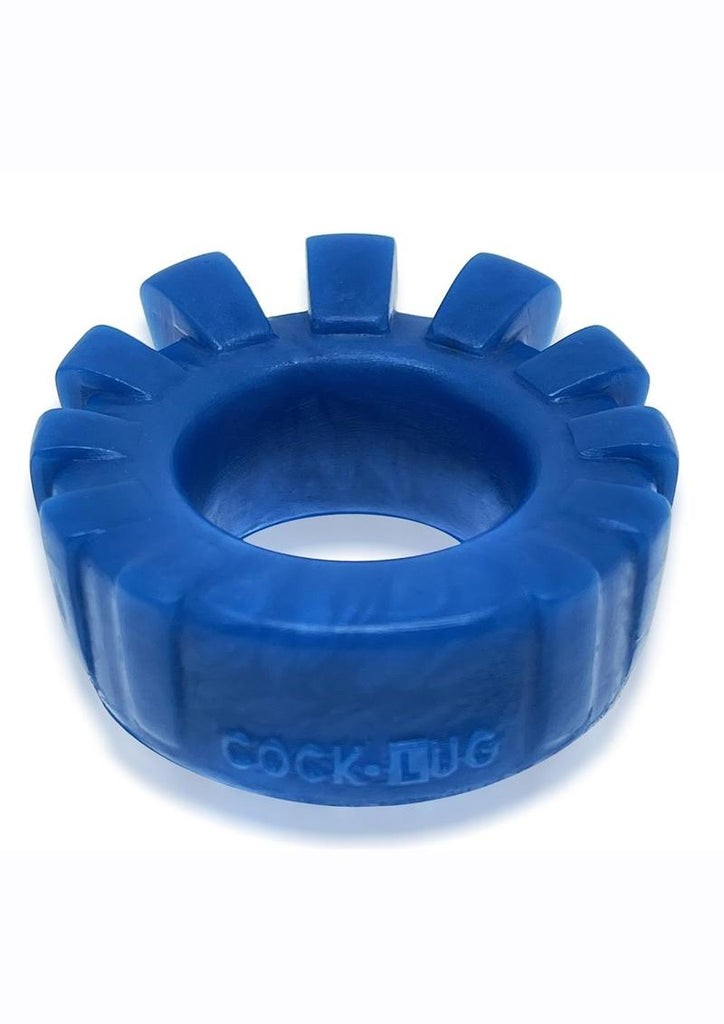 Cock-Lug Silicone Lugged Cock Ring - Marine - Blue