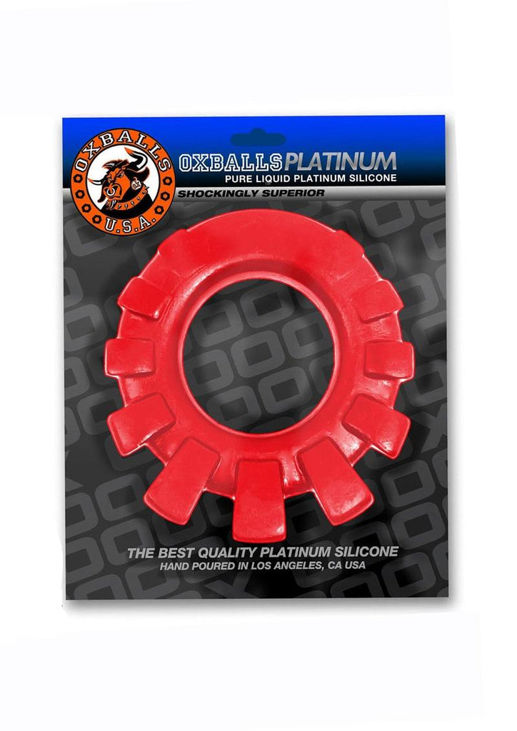 Cock-Lug Silicone Lugged Cock Ring - Red