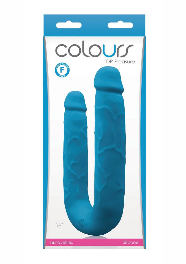 Colours DP Pleasures Silicone Double Dildo - Blue