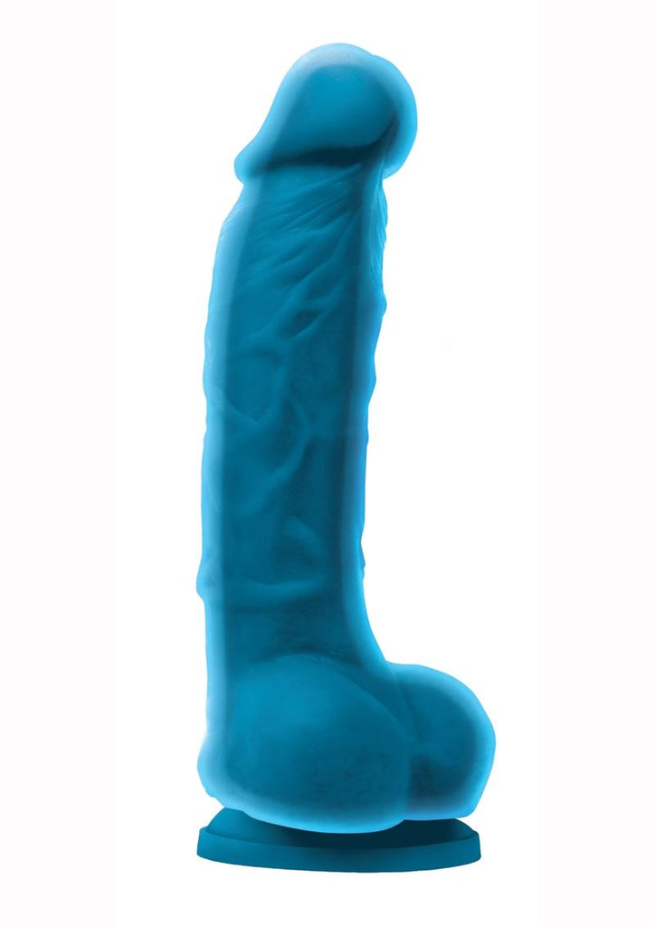 Colours Dual Density Silicone Dildo - Blue - 5in