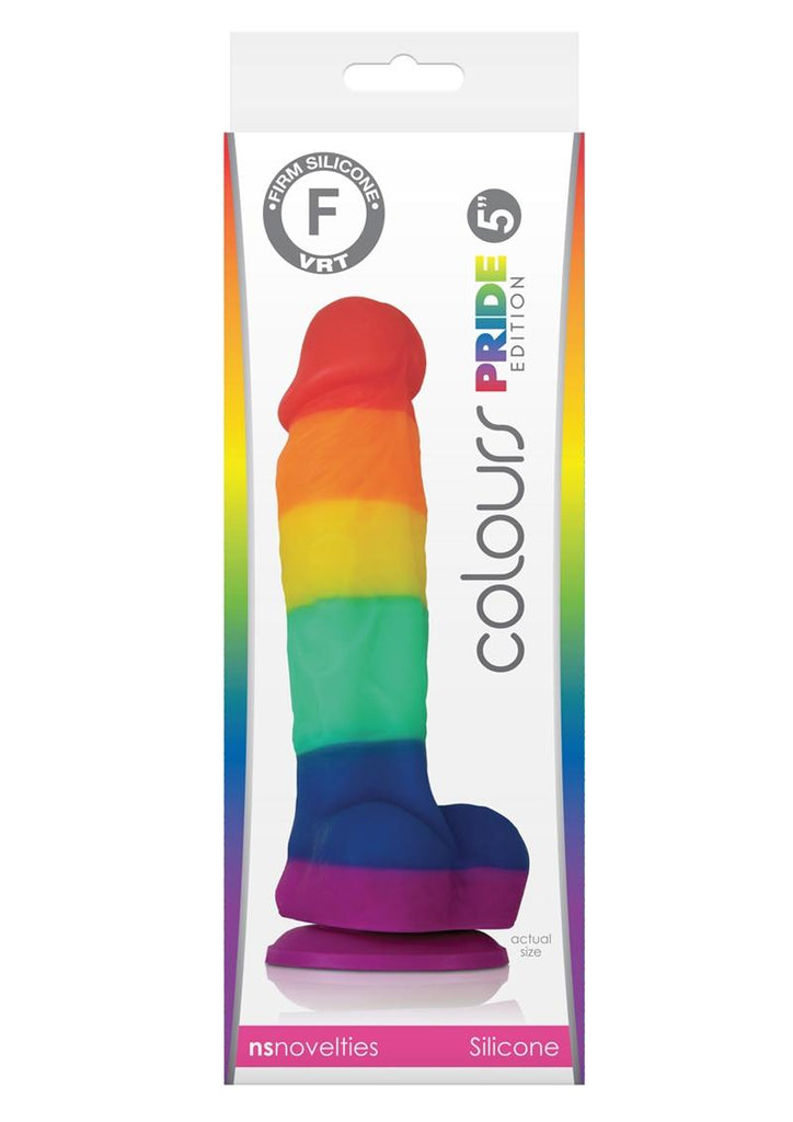 Colours Pride Edition Silicone Dildo - Multicolor/Rainbow - 5in
