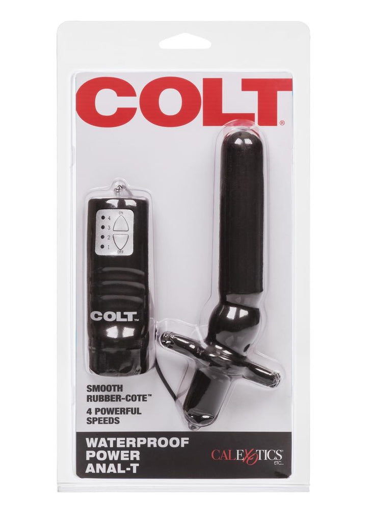 Colt Power Anal-T Vibrating Butt Plug with Remote Control - Black