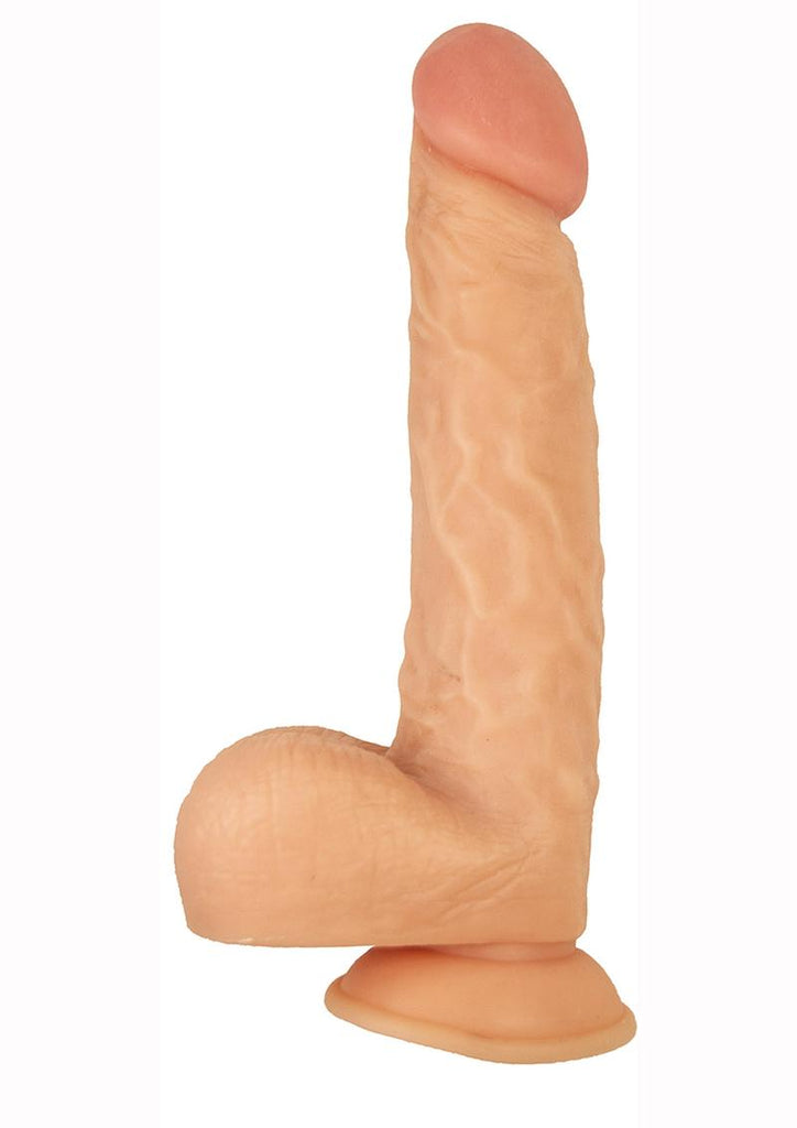 Commander Dongs Big Daddy Alpha Male Bendable Dildo with Balls - Flesh/Vanilla - 8in