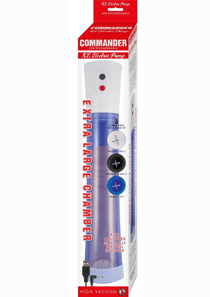 Commander Extra Large Electric Rechargeable Pump - Blue/White - XLarge