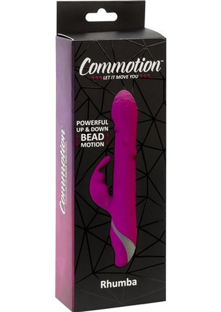 Commotion Rhumba Rechargeable Silicone Rabbit Vibrator - Pink/Raspberry