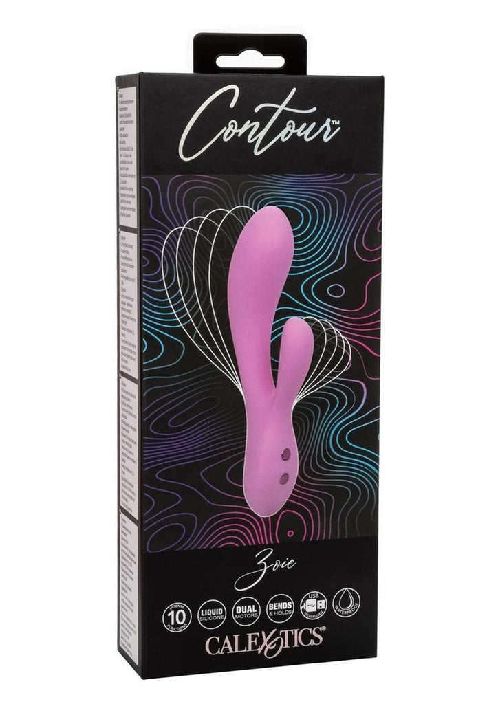 Contour Zoie Rechargeable Silicone Rabbit Vibrator - Pink