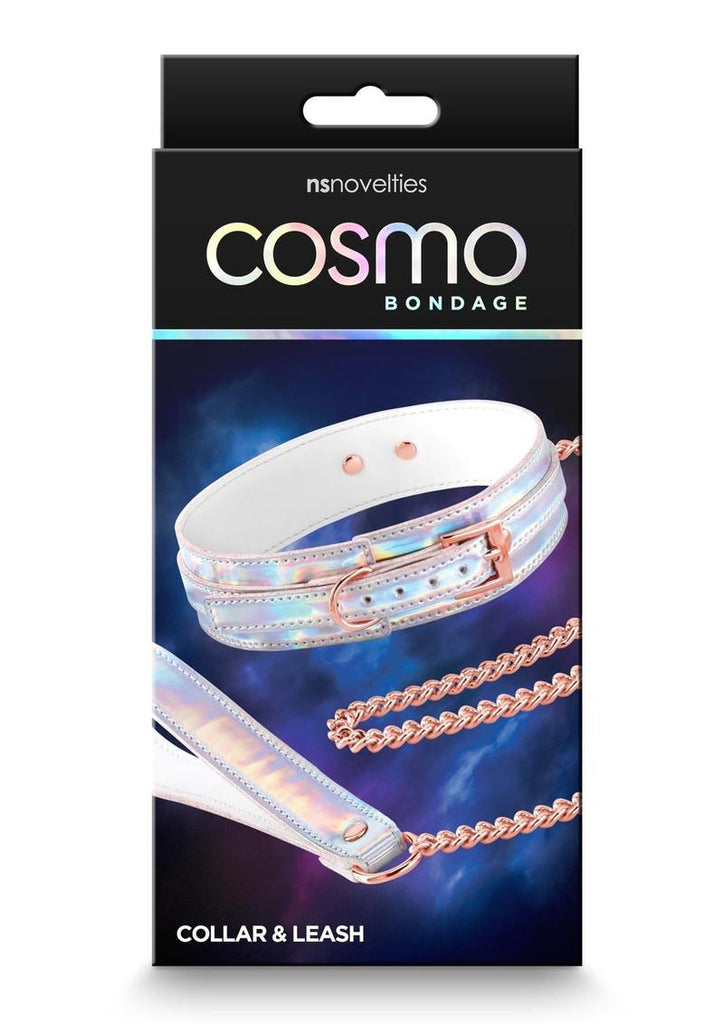 Cosmo Bondage Collar and Leash - Multicolor/Rainbow