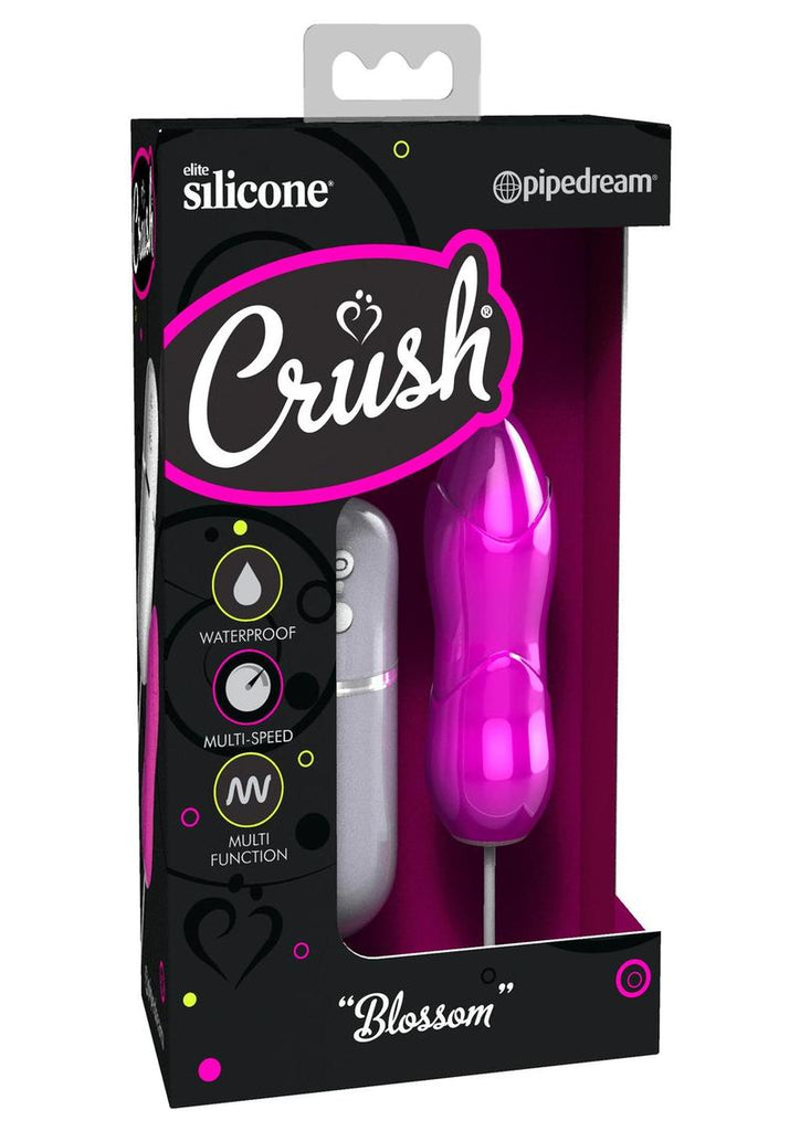 Crush Blossom Wired Remote Control Silicone Textured Bullet Waterproof - Pink