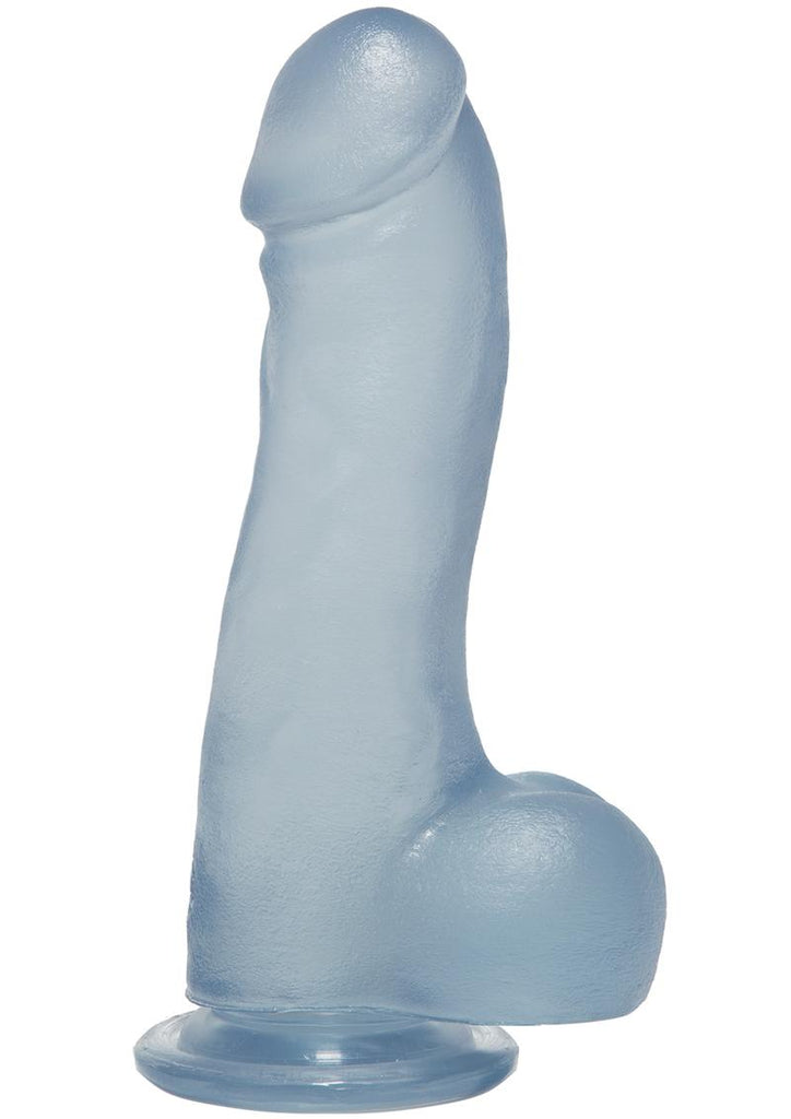 Crystal Jellies Master Dildo with Balls - Clear - 7.5in