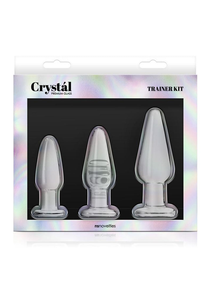 Crystal Premium Glass Trainer Kit Butt Plug - Clear - Set