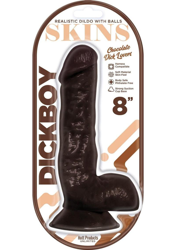 Dickboy Skins Chocolate Lovers Dildo - Chocolate - 8in