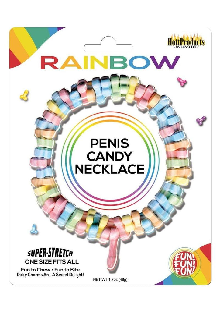 Dicky Charms Multi Flavored Penis Shaped Candy In A Super Stretch Necklace