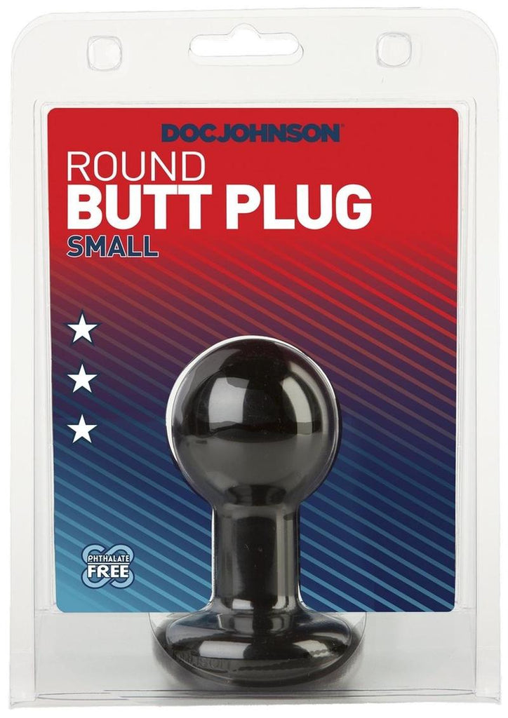 Doc Johnson Round Butt Plug - Black - Small