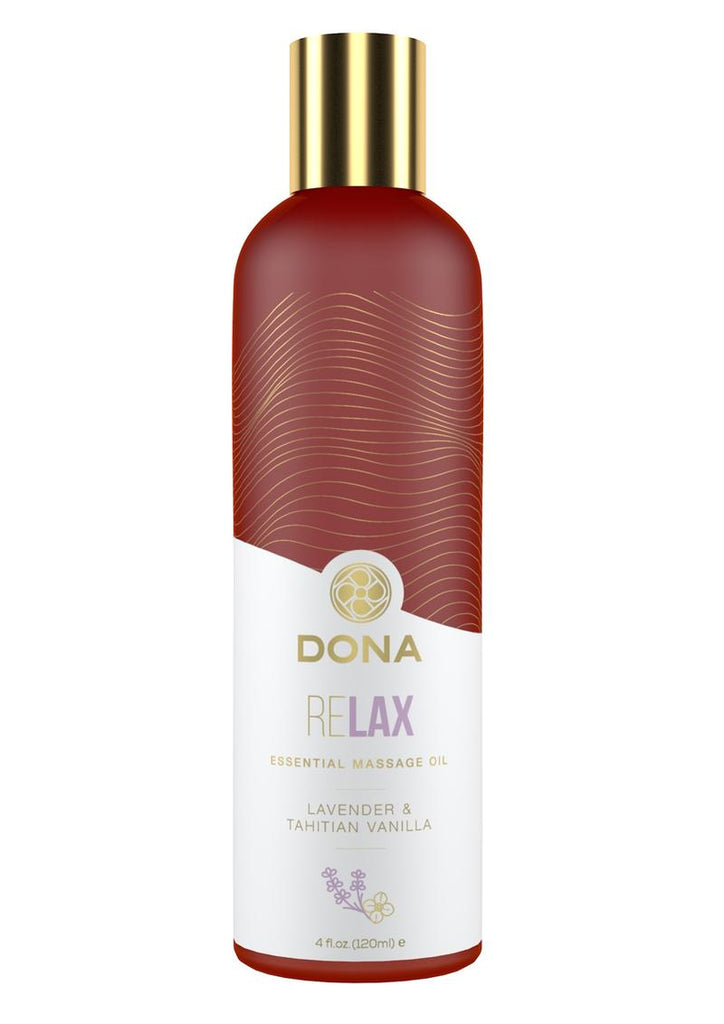DONA Relax Vegan Massage Oil Lavender and Tahitan Vanilla - 4oz